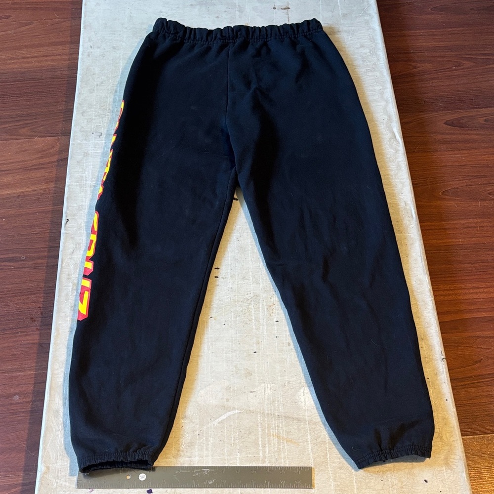 Original Black Santa Cruz Sweatpants with Red and Yellow Side Logo - Picture 3 of 4